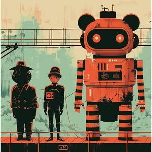 creative  album  cover  robot  people  poster  surreal  Risograph  symbolist  futuristic 1077900
