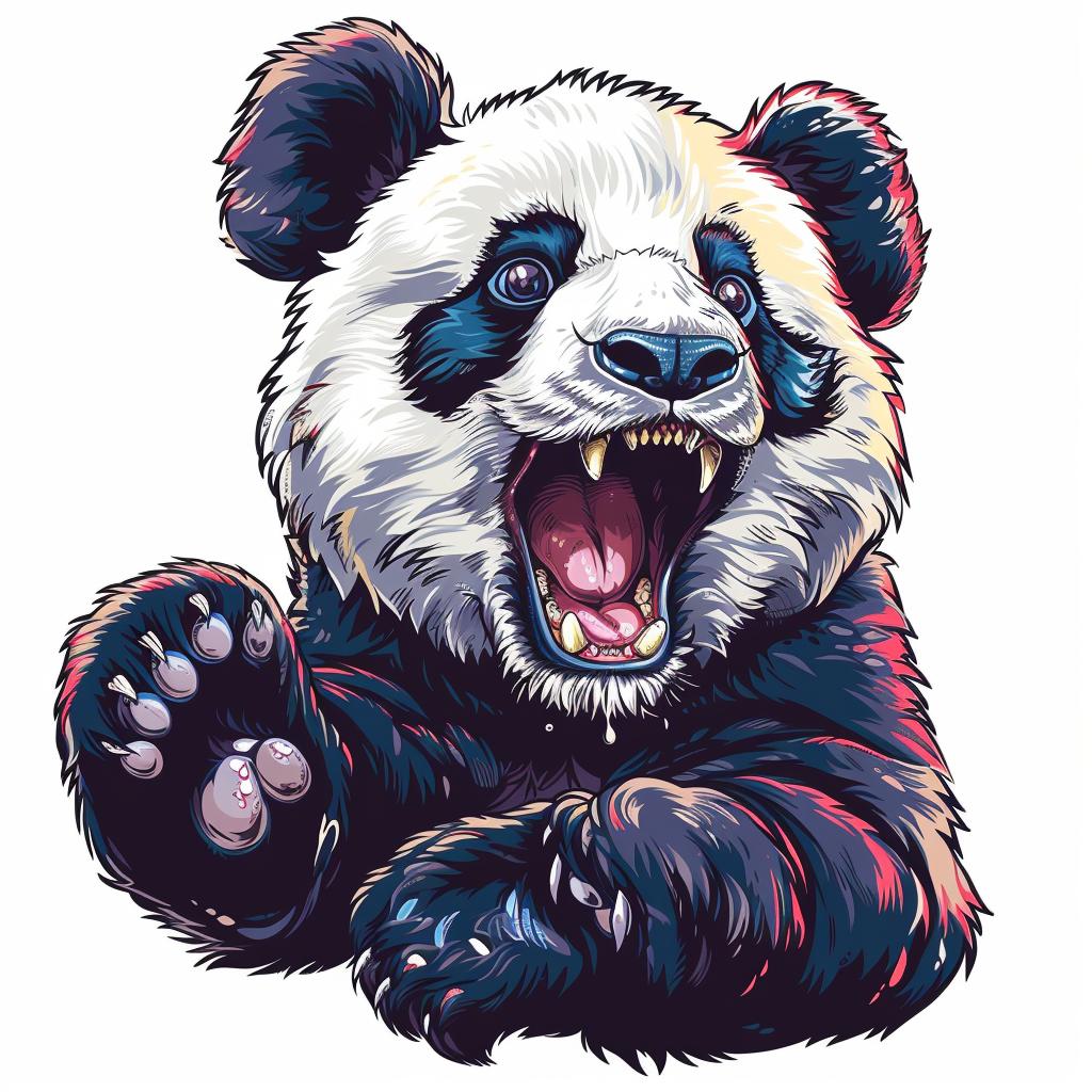 panda  sticker  realistic  vector  warm  colorful  detailed  3D  laughing  wildlife 972011
