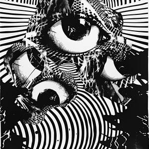 black  white  poster  psycho  violence  telekinesis  monochrome  patterns  eye  halftone 1071306