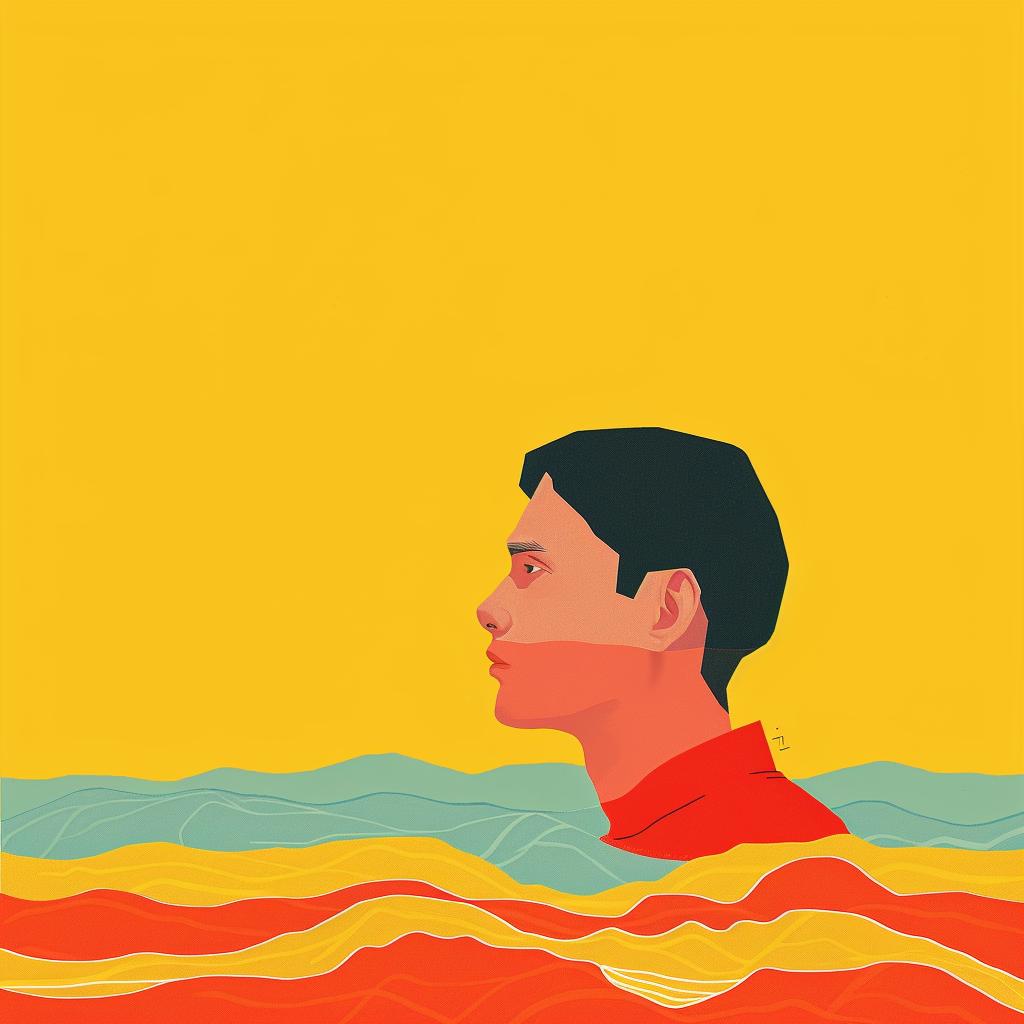 surrealism  water  waves  man  yellow  art  creative  dreamlike  vibrant  emotional 939697
