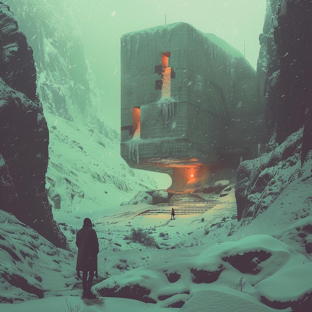 man  snow  building  mountains  landscape  winter  walking  environment  scenery  headquarters 1027478