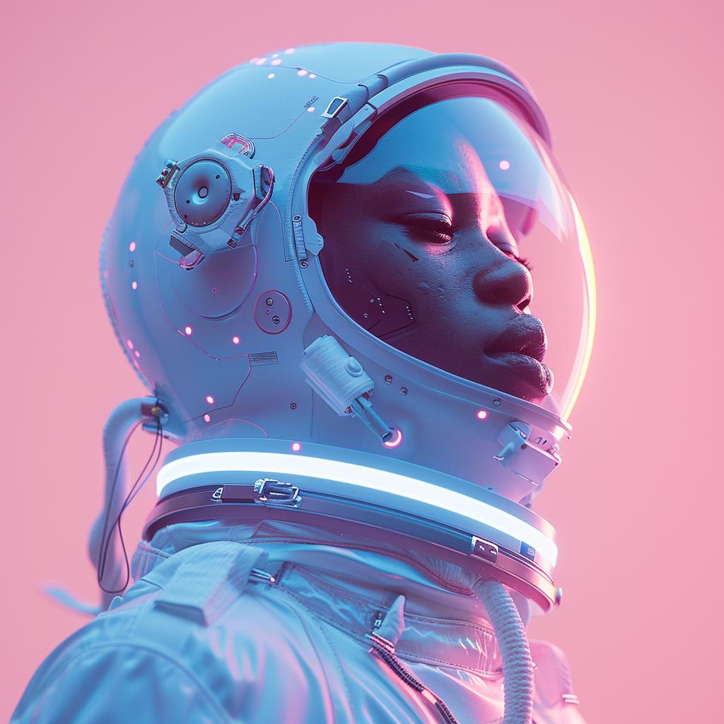 pink  blue  lighting  astronaut  suit  unique  surreal  photo  volumetric  glow 1030888