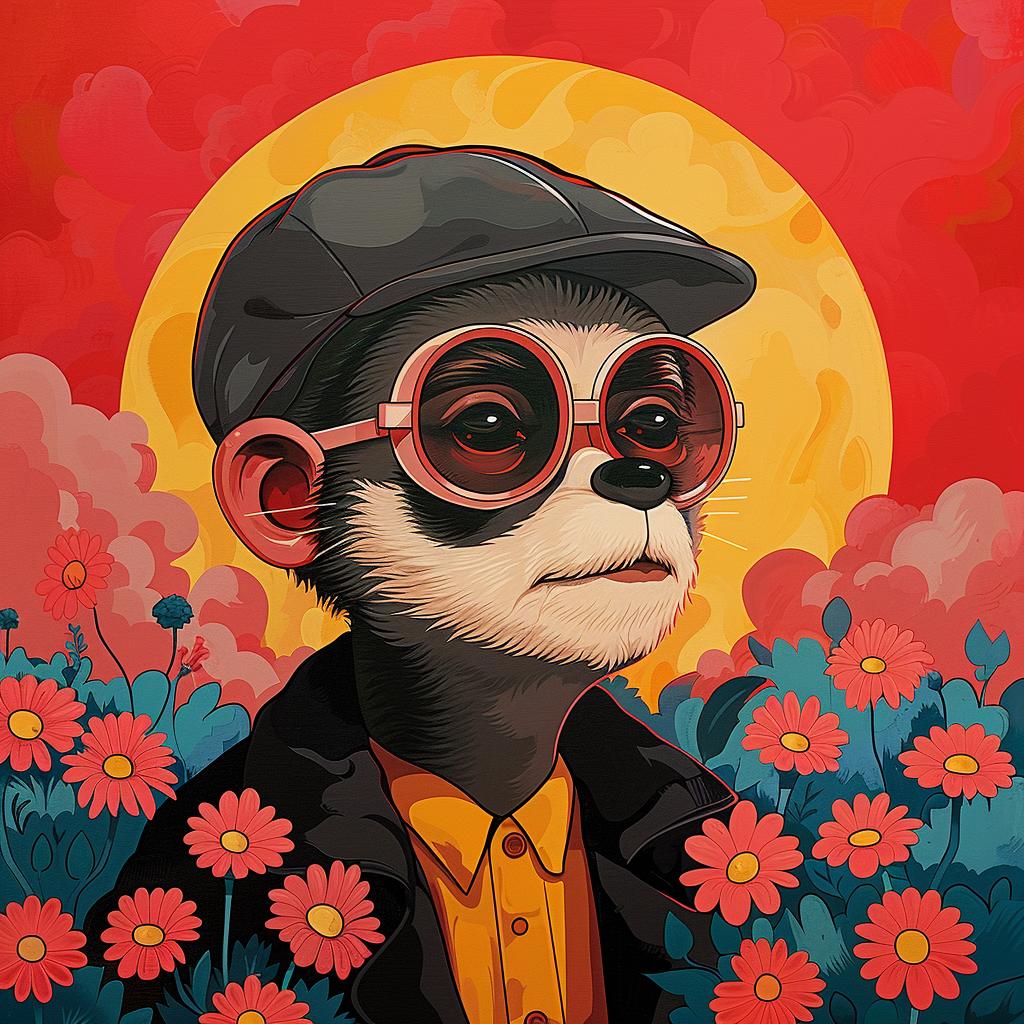 monkey  sunglasses  hat  painting  surreal  colorful  playful  creative  artwork  album 1018953