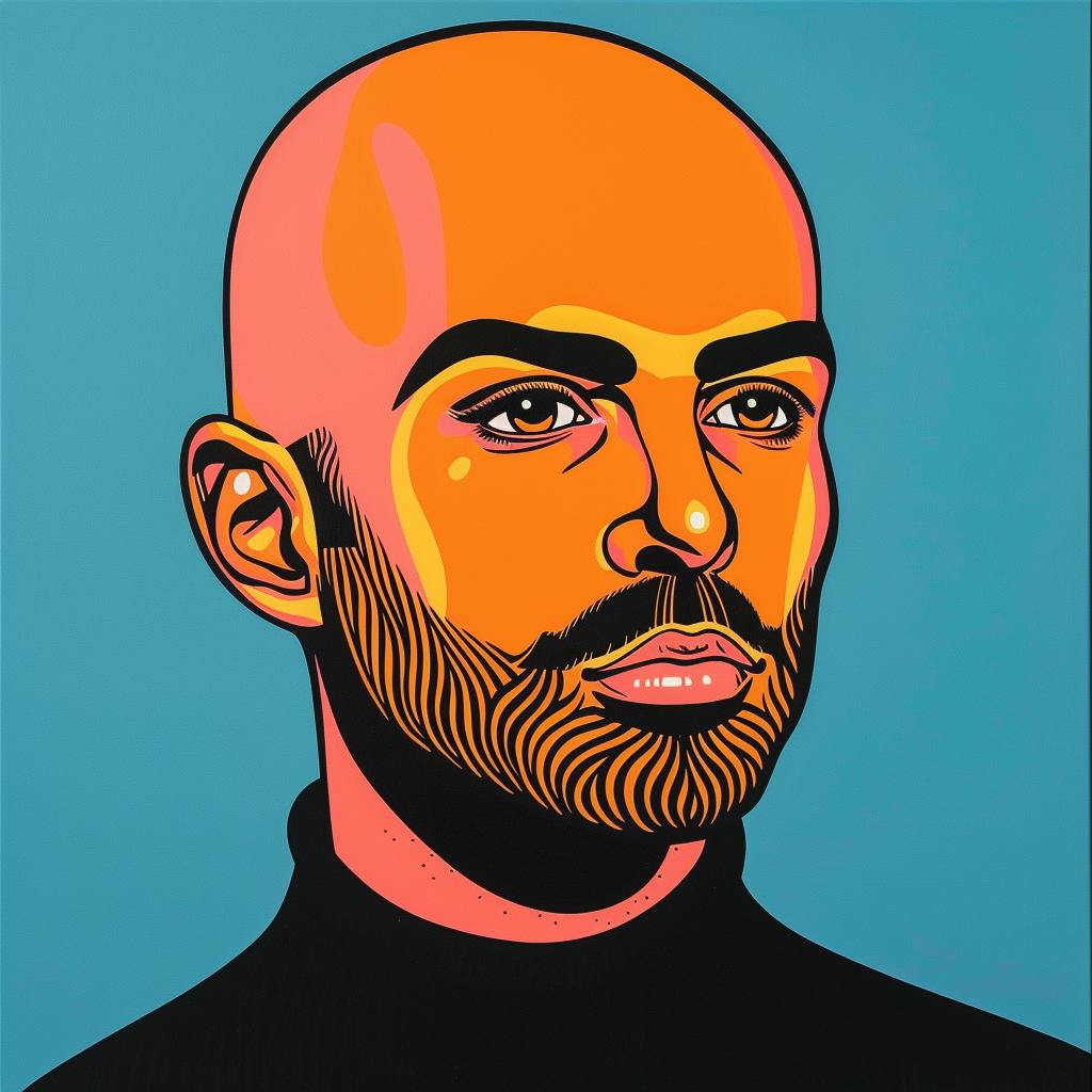 man  bald  beard  painting  male  portrait  40s  realistic  art  expression 973867