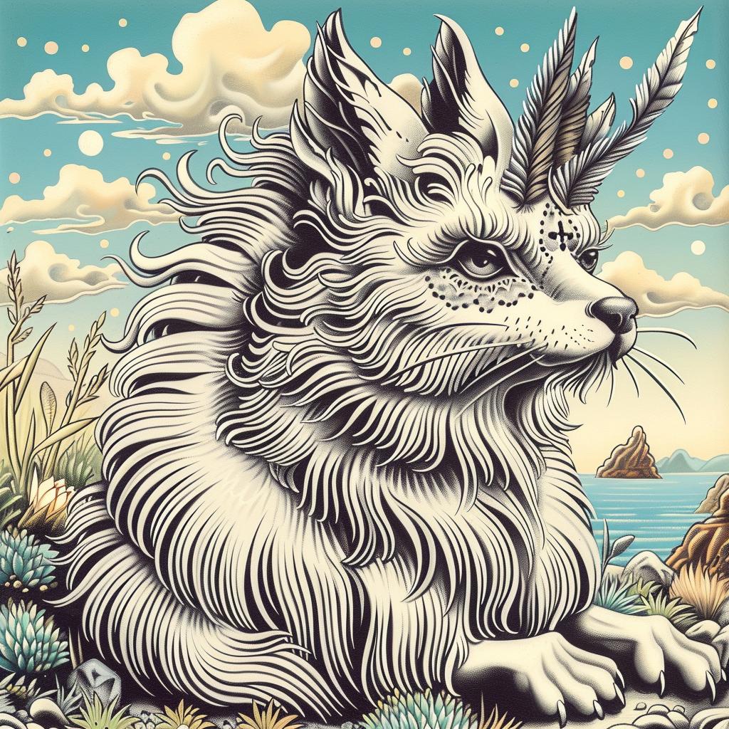 mythical  creature  hybrid  fox  feathers  horn  fantasy  colorful  unique  surreal 941364