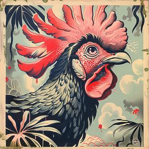 rooster  painting  canvas  chromolithography  color  bird  artwork  nature  realistic  vivid 1052589