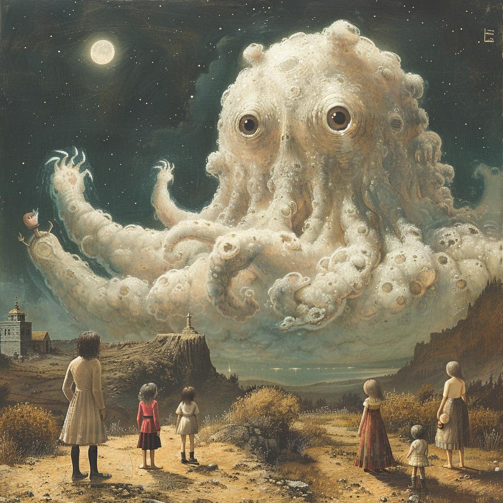 surreal  album  cover  painting  octopus  introspective  naturalistic  spiritual  terror  occult 975475