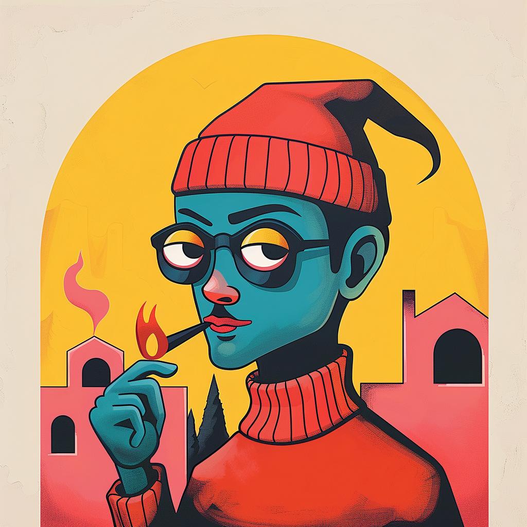 man  colorful  illustration  hat  glasses  creative  art  Joan  Cornella  surreal 977982