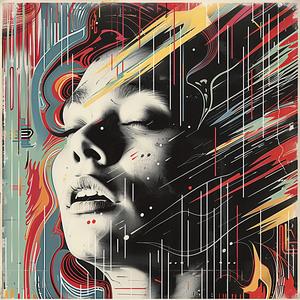 painting  woman  red  black  background  portrait  vibrant  art  abstract  visual 1038975