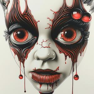 woman  blood  dripping  face  portrait  emotive  dark  intense  abstract  artwork 1072969