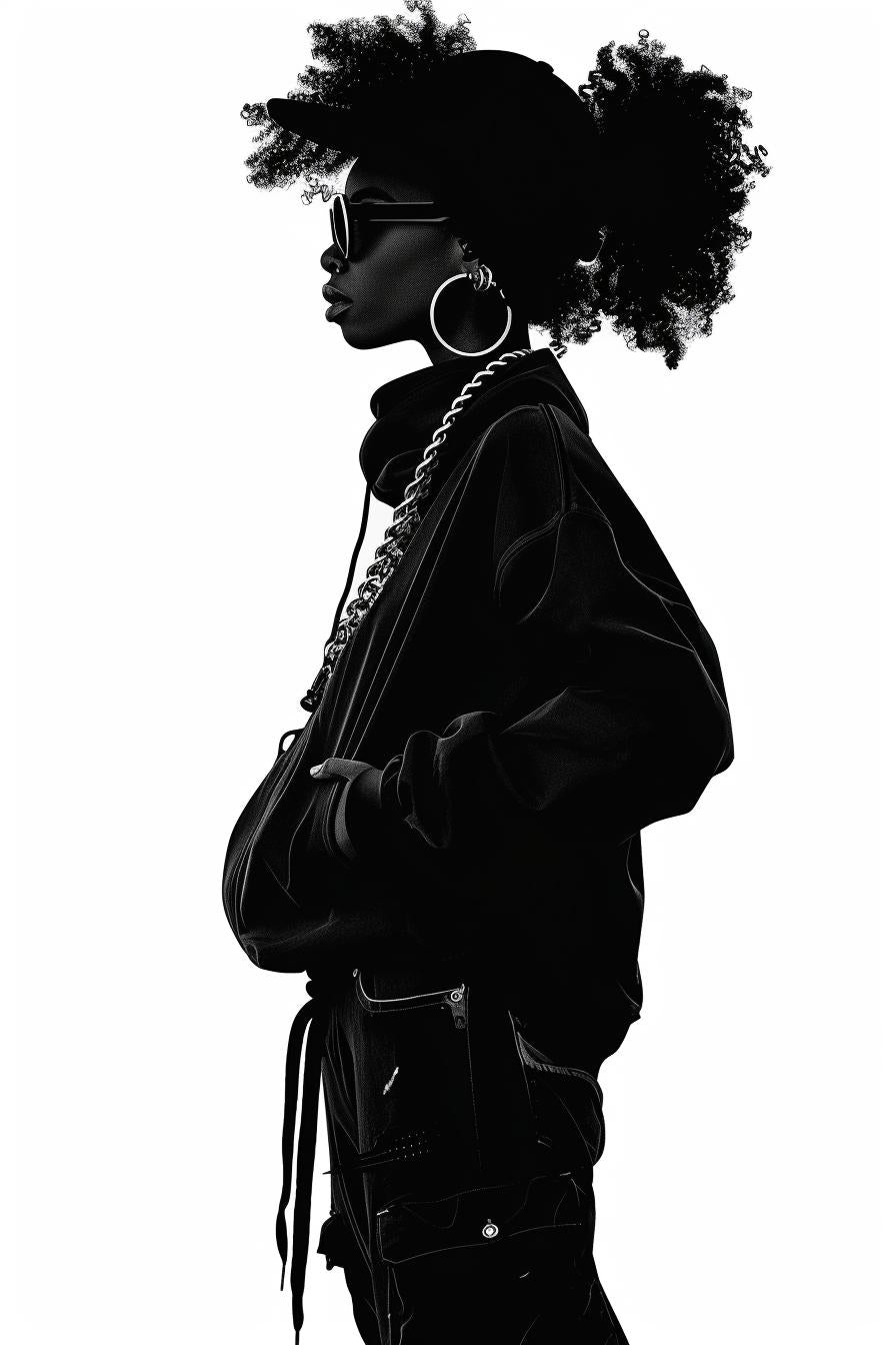woman  streetwear  African-American  silhouette  vector  afro  sunglasses  fashion  stylish  black 954235