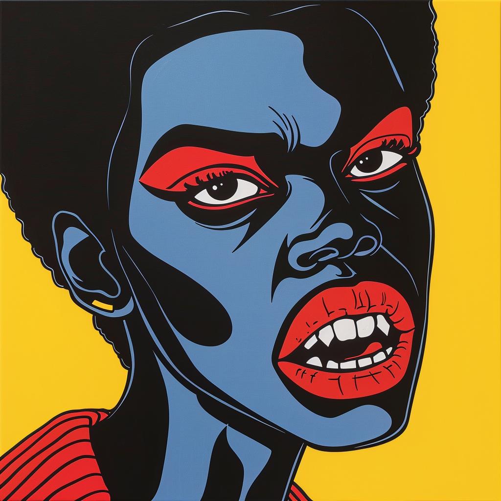 Painting  Black  Woman  Portrait  Red  Lips  Figurative  Contemporary  Vivid  Emotion 972788