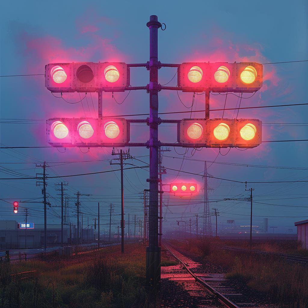 blues  teals  pinks  surreal  photography  lighting  train  crossing  urban  red 1030322