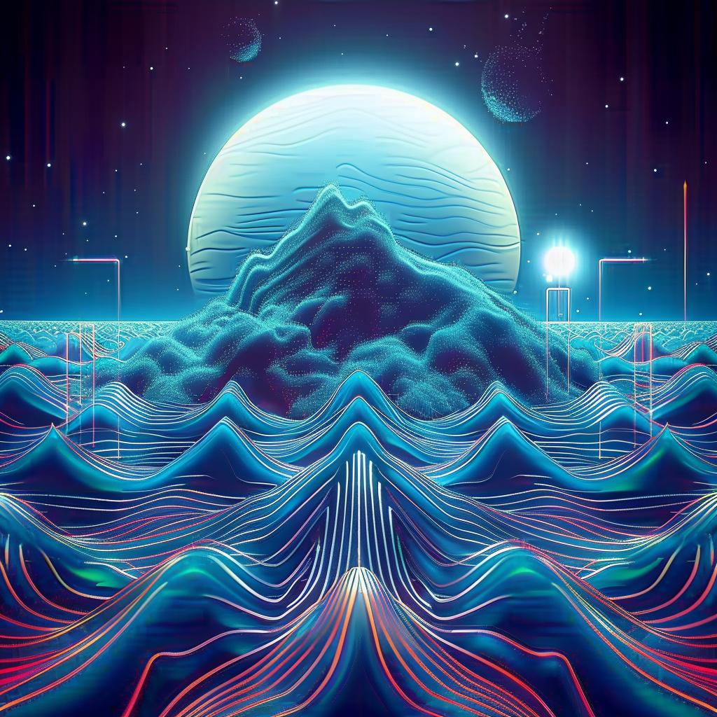 digital  art  mountain  waves  landscape  natural  serene  blue  abstract  representation 916256