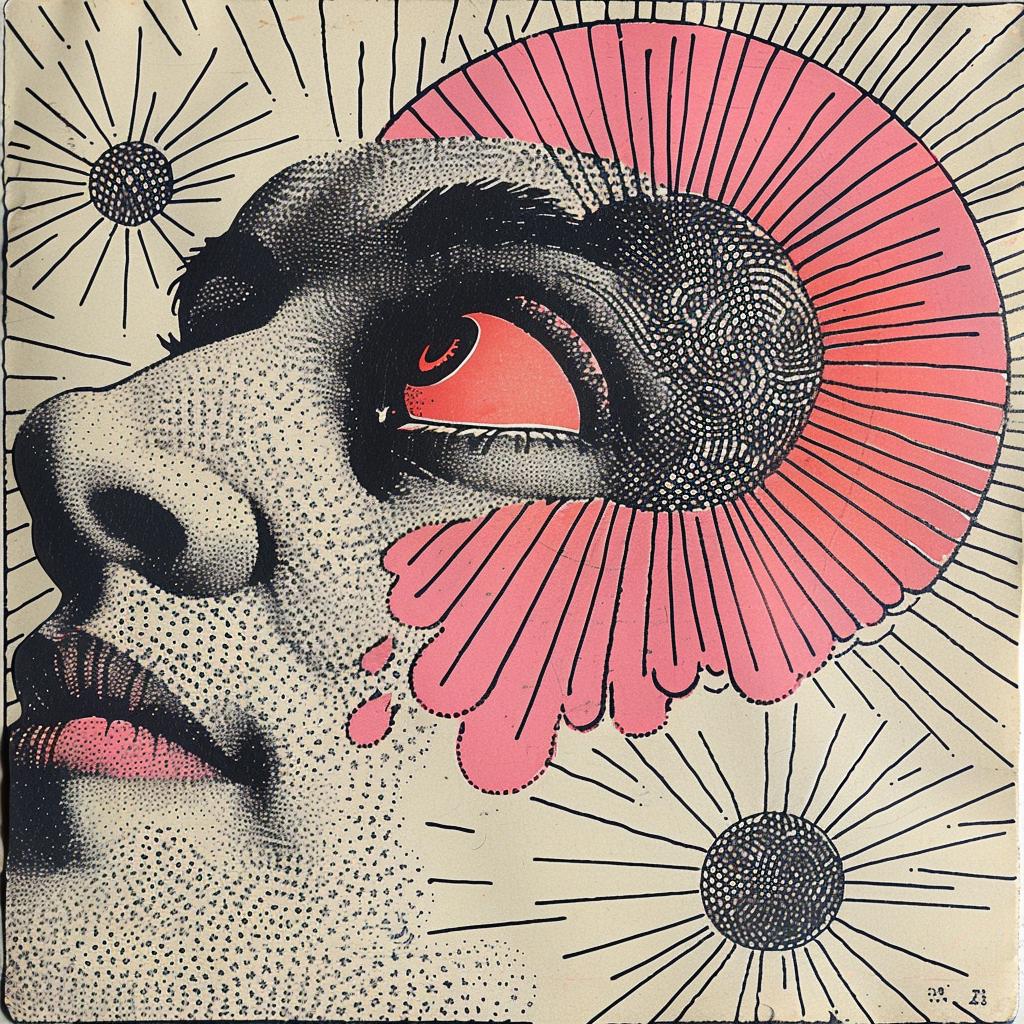 dada  surreal  Ukiyo-e  Japan  woman  sunburst  illustration  Risograph  Symbolist  art 916189