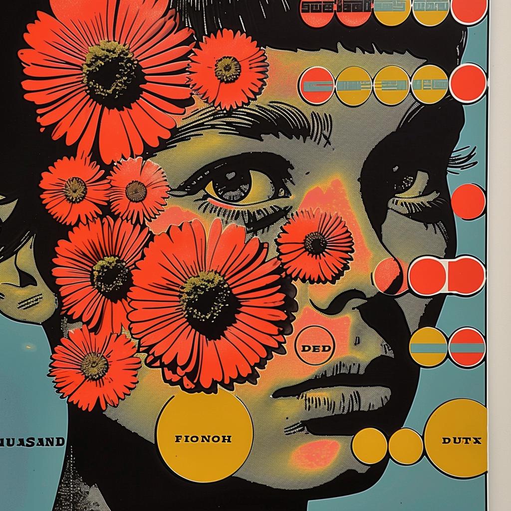 poster  woman  face  flowers  Rauschenberg  abstract  impressionism  graphic  design  vibrant 968211