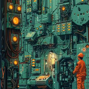 man  machine  industrial  orange  jumpsuit  futuristic  surreal  technology  art  complex 1075146