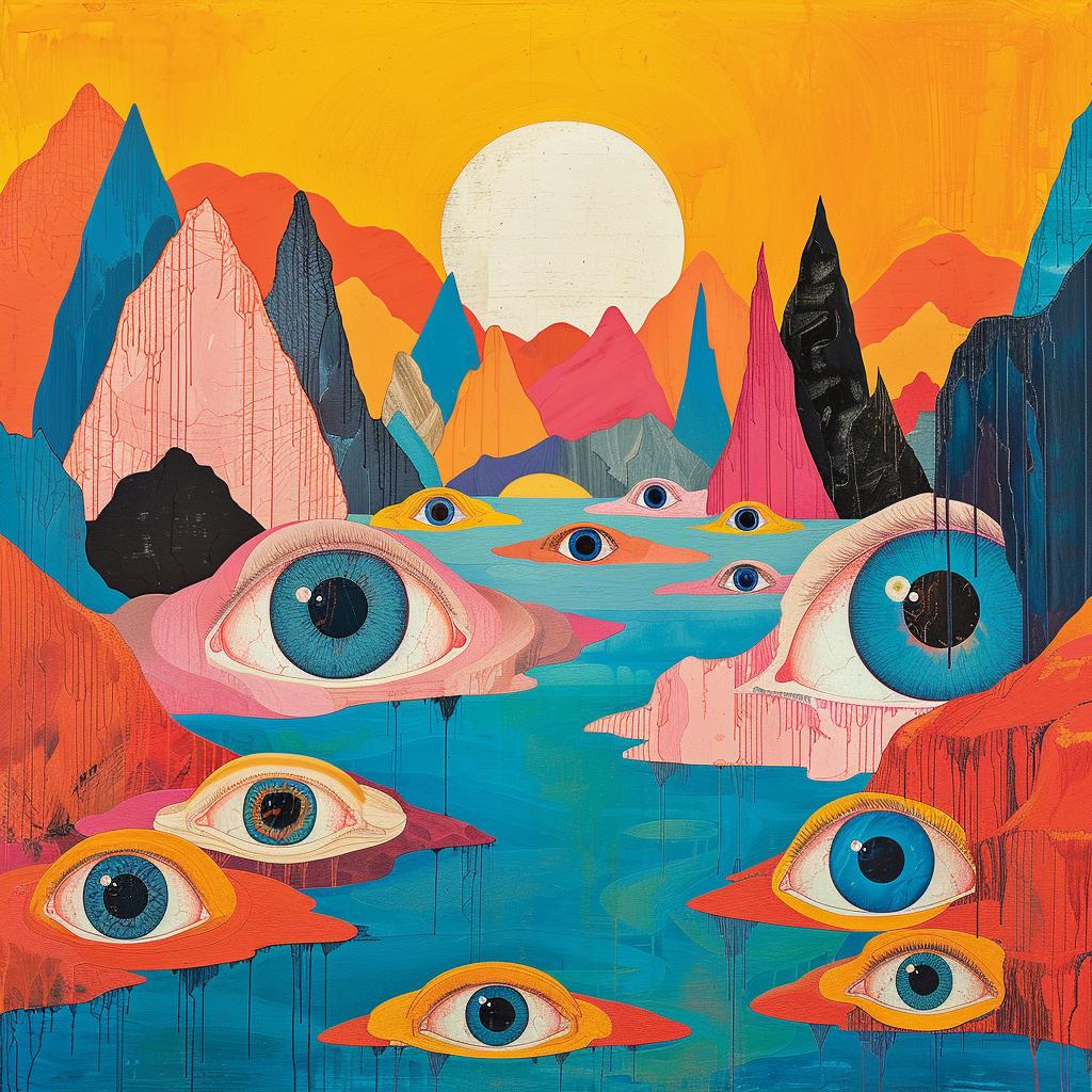 eyes  eyeballs  mountains  color  natural  albumcover  painting  vision  landscape  abstract 964046