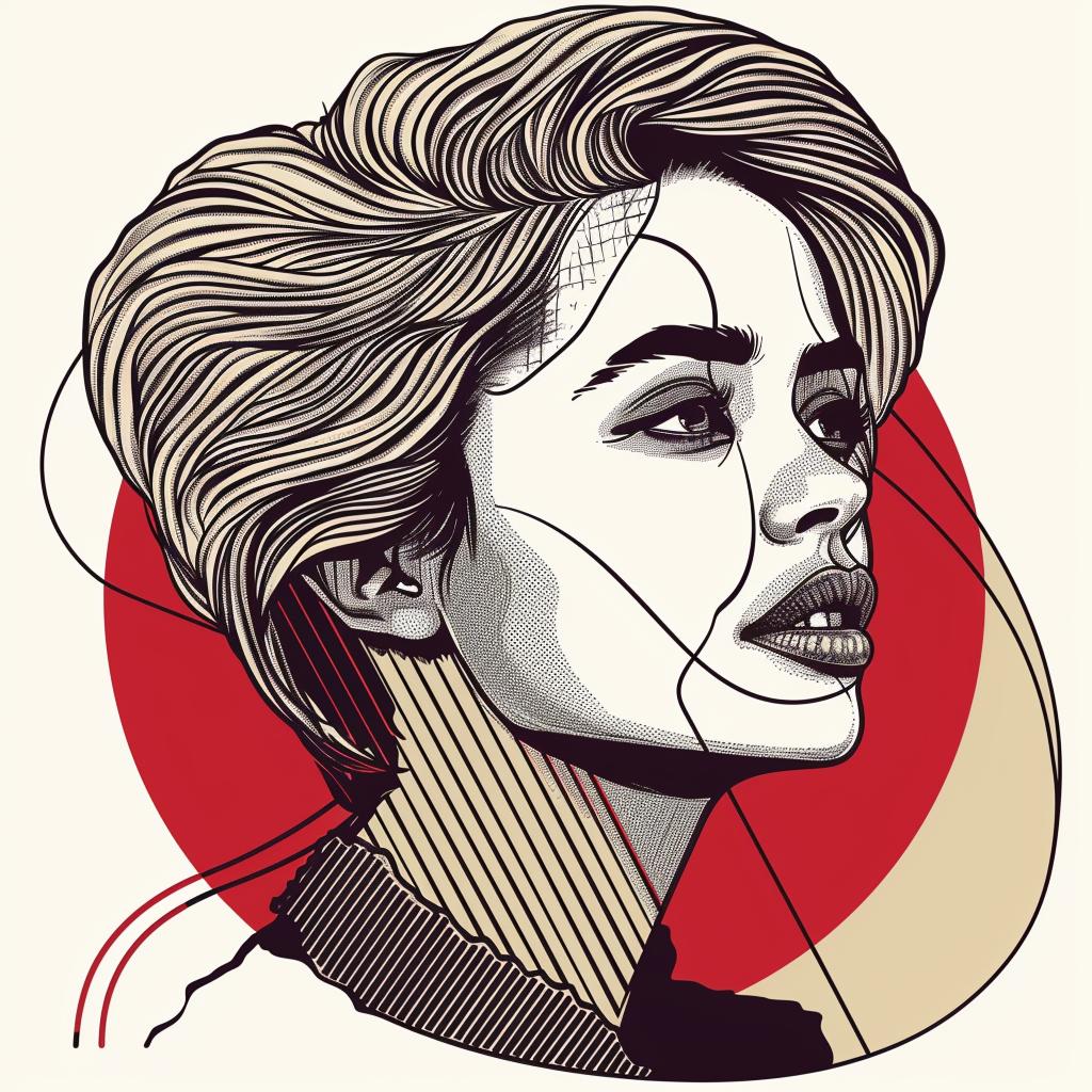beautiful  girl  Pop  Art  vector  illustration  blonde  short  hair  stylized 937025