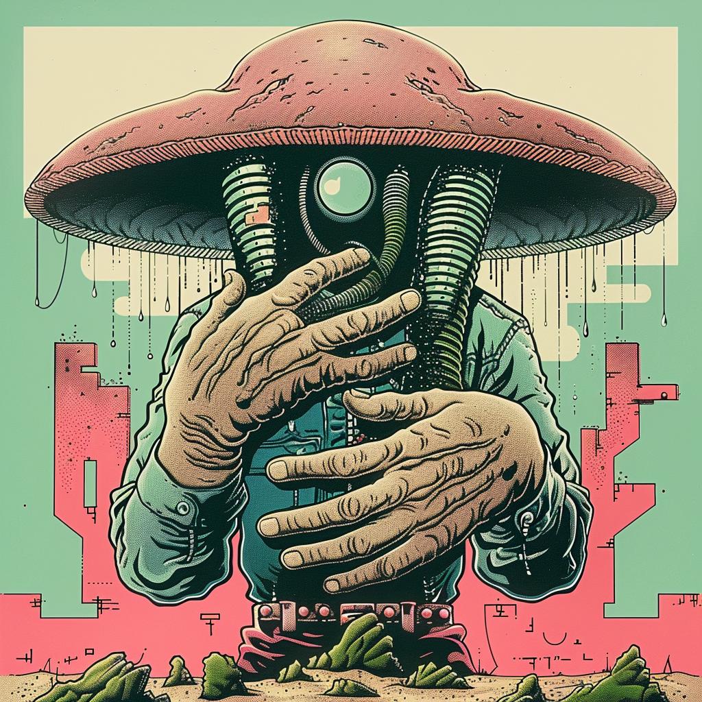 robot  poster  man  hat  Japanese  illustration  sci-fi  surreal  character  art 946883