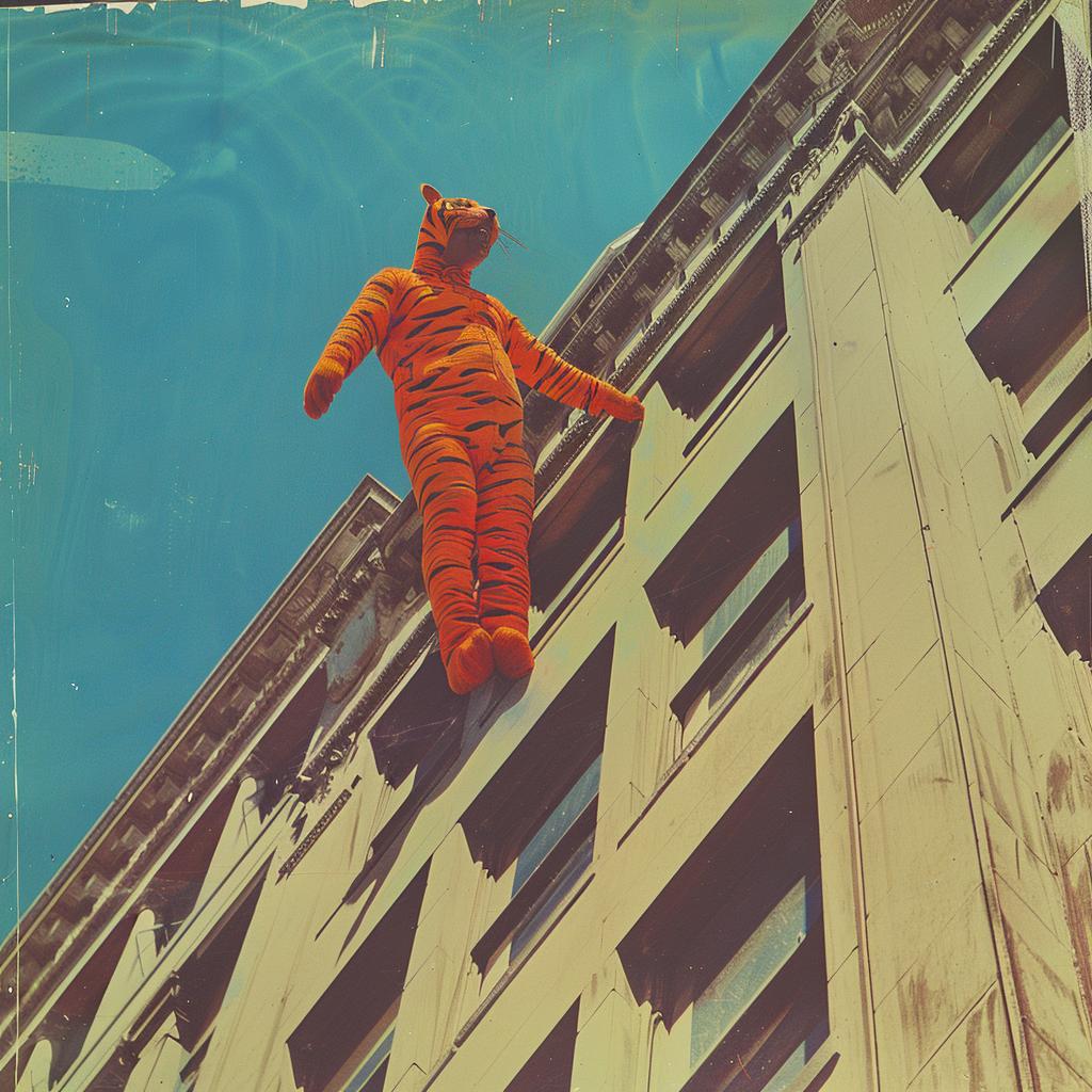 surreal  collage  NYC  tiger  costume  building  humorous  whimsical  absurd  art 970855