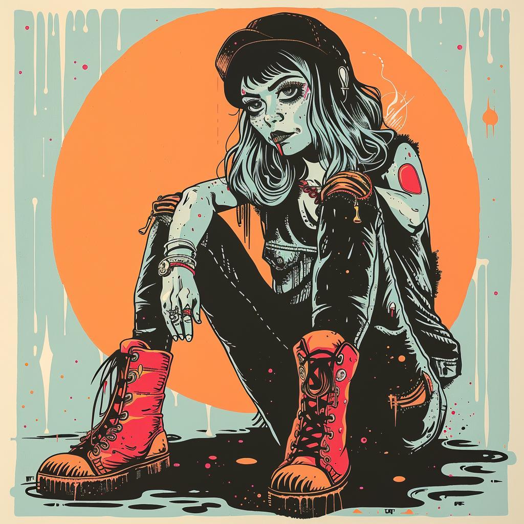 girl  sitting  ground  Cloonan  illustration  character  whimsical  pose  colorful  dynamic 929821