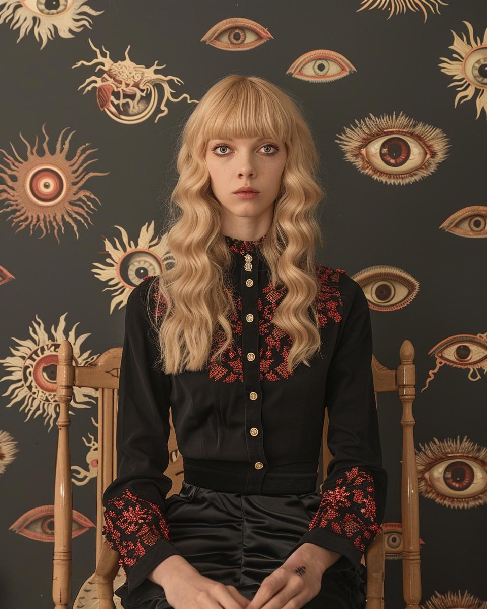 portrait  woman  surreal  seven  eyes  sitting  chair  art  fantasy  unique 971708