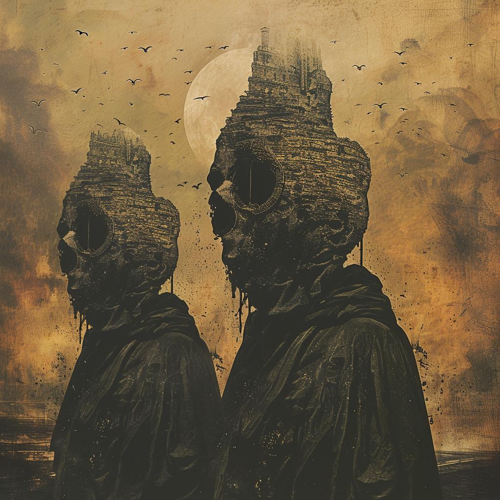men  black  robes  castle  surreal  dark  mystical  gothic  illustration  art 1035075