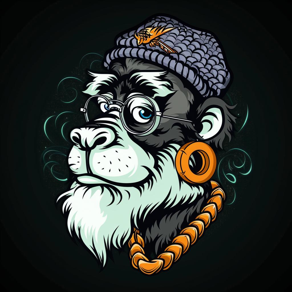 aggressive  streetwise  anthropomorphic  animal  monkey  hat  glasses  teal  simple  culture 959099