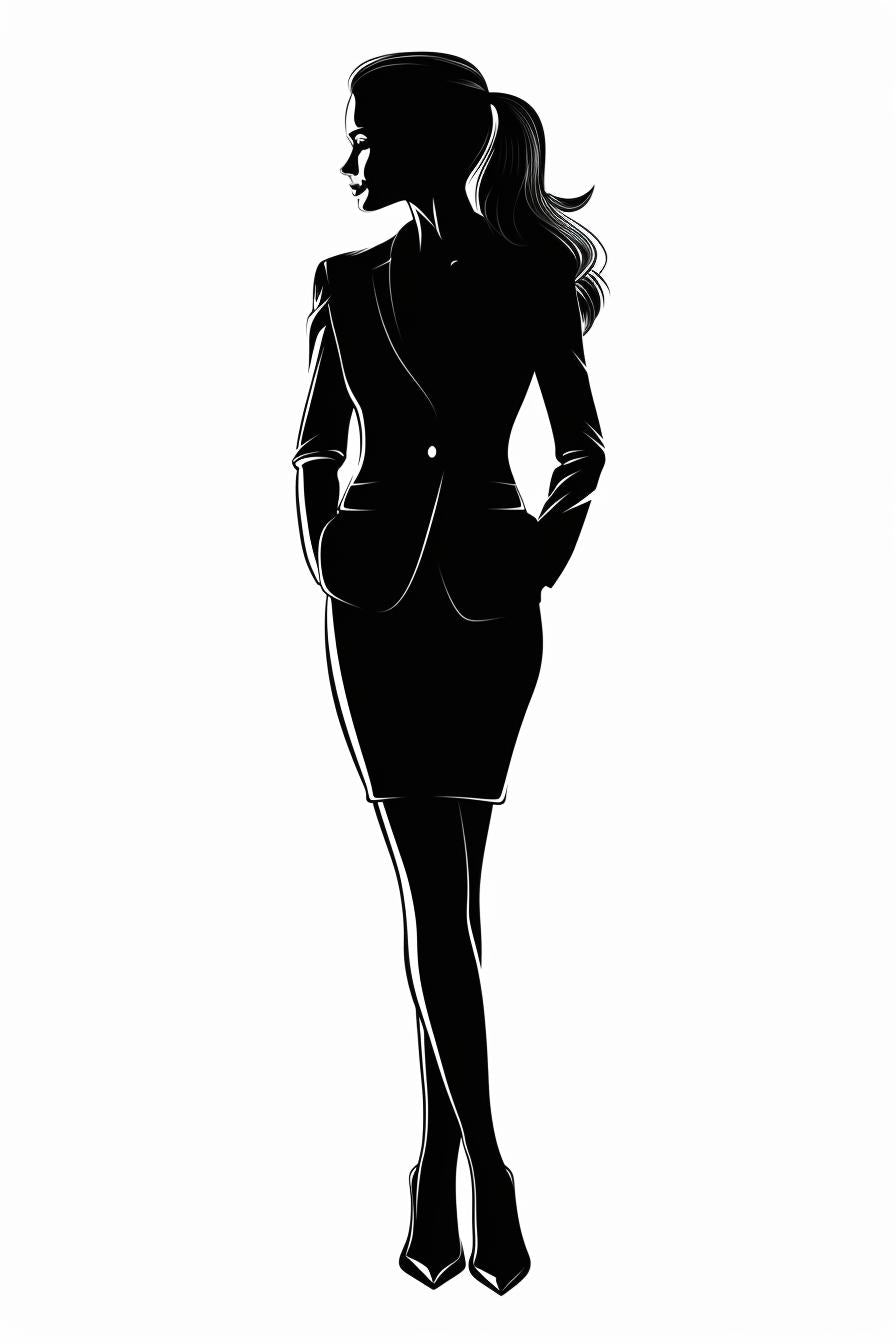 woman  silhouette  business  suit  vector  minimal  attire  professional  white  background 954355