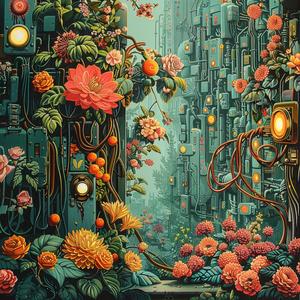 flowers  plants  city  painting  chromolithography  nature  urban  colors  botanical  scenery 1060137