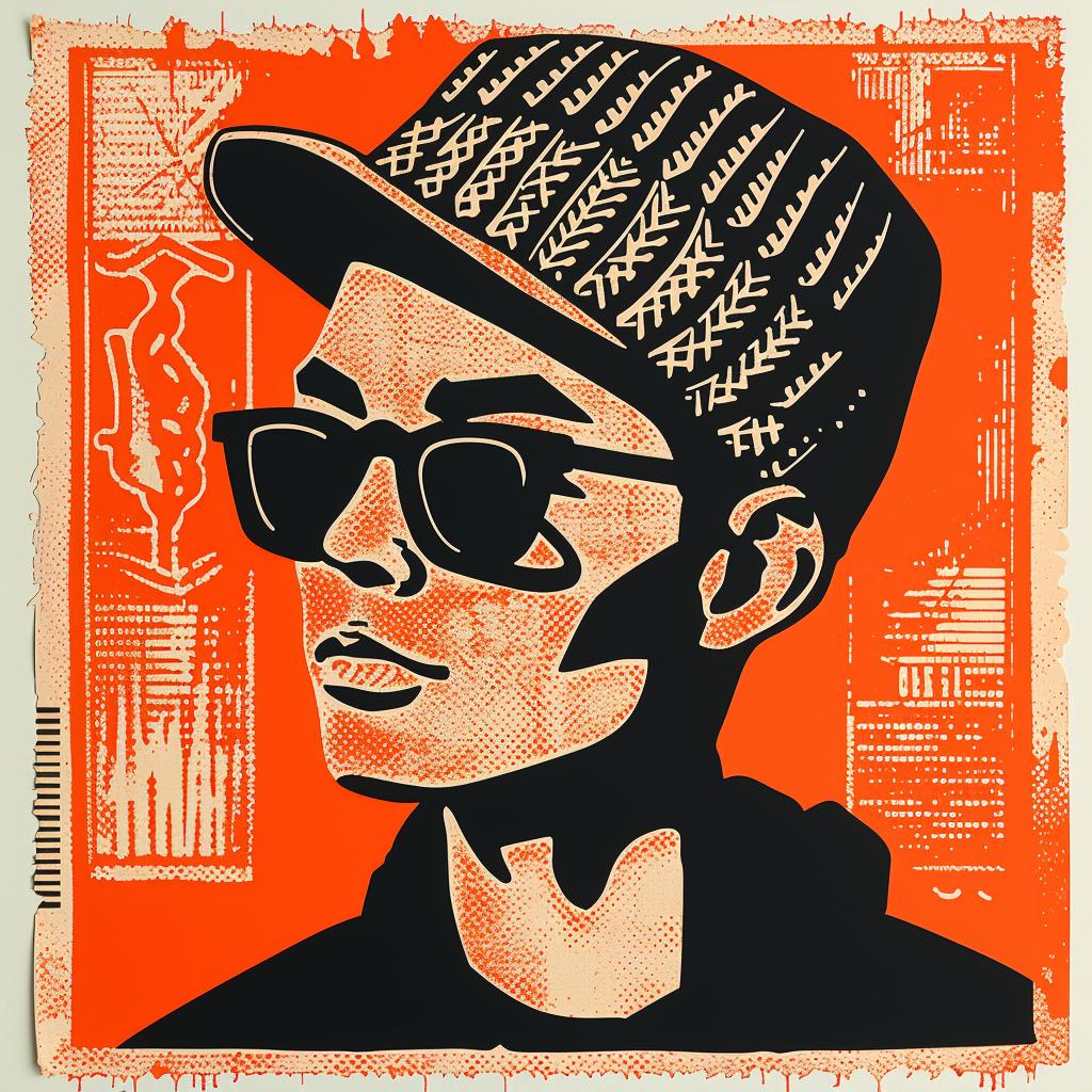 aggressive  streetwise  man  sunglasses  hat  urban  style  poster  bold  design 949687