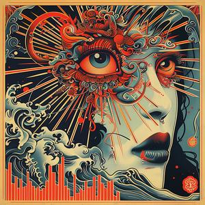 dots  synthwave  woman  sunburst  face  design  art  colorful  minimal  graphic 1038934