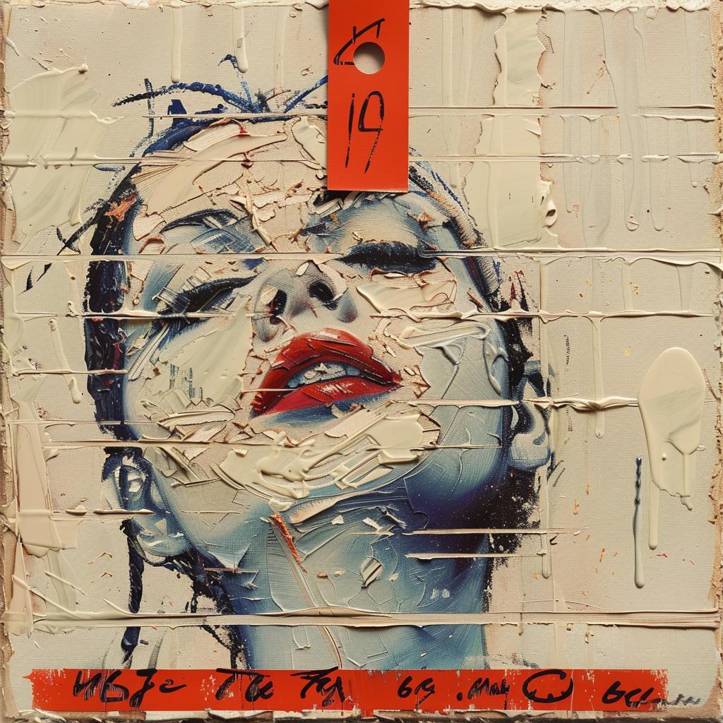 woman  encaustic  impasto  palette-knife  portrait  red  blue  expression  colorful  emotional 976016