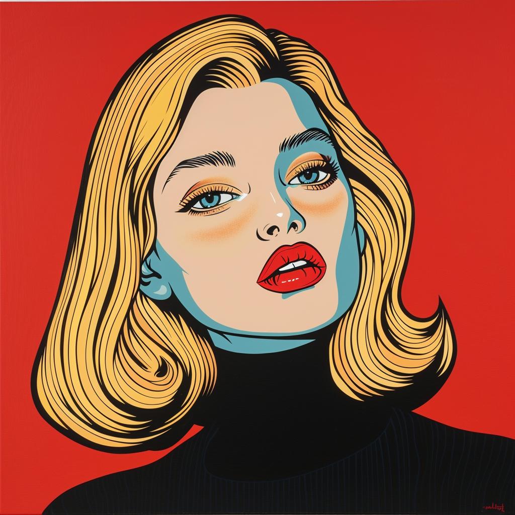 woman  blonde  redlips  popart  colorful  portrait  fashion  modern  stylized  expressive 1023784