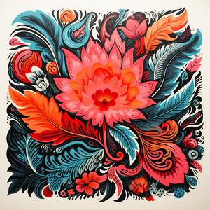 flower  leaves  colorful  neon  graphic  2D  abstract  design  bold  art 1078877