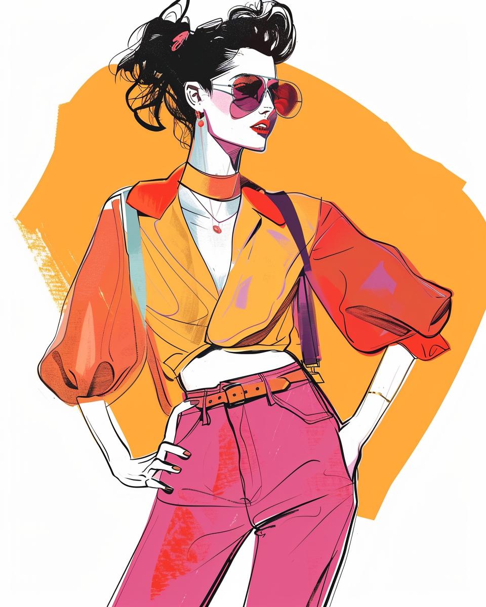 fashion  illustration  80s  woman  sunglasses  style  vintage  urban  bold  trendy 953589