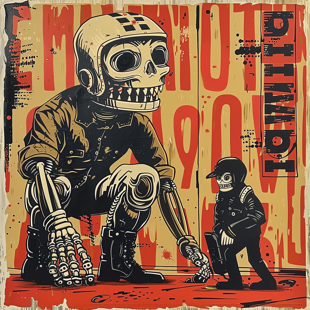 skeleton  robot  poster  aggressive  streetwise  urban  fantasy  artistic  graphic  dark 949343