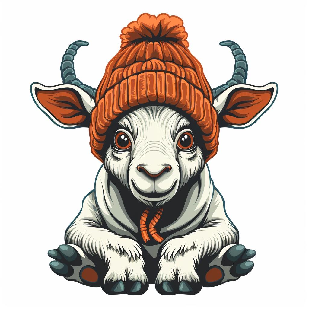 goat  winter  hat  sitting  adorable  cute  minimal  simple  baby  street 958731