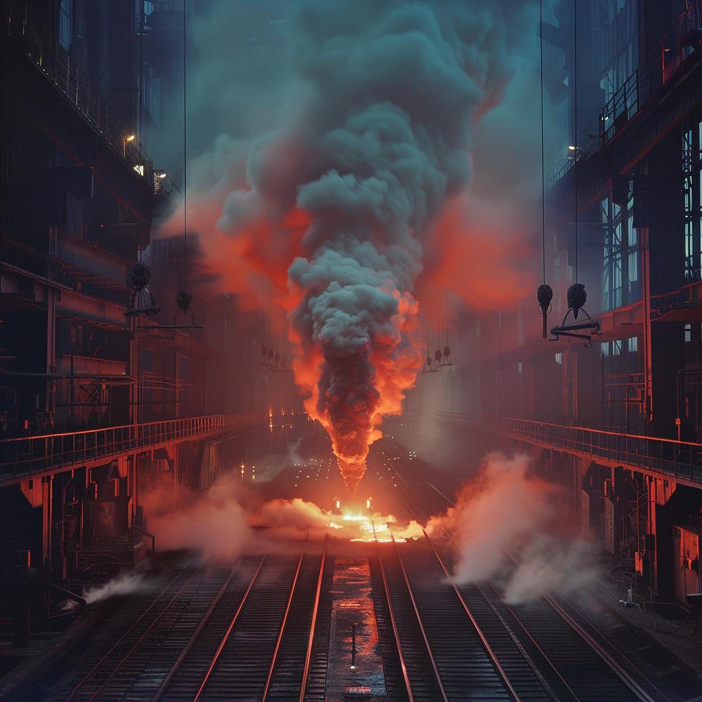 industrial  factory  molten  steel  photo  smoke  lighting  color  glow  awards 965348