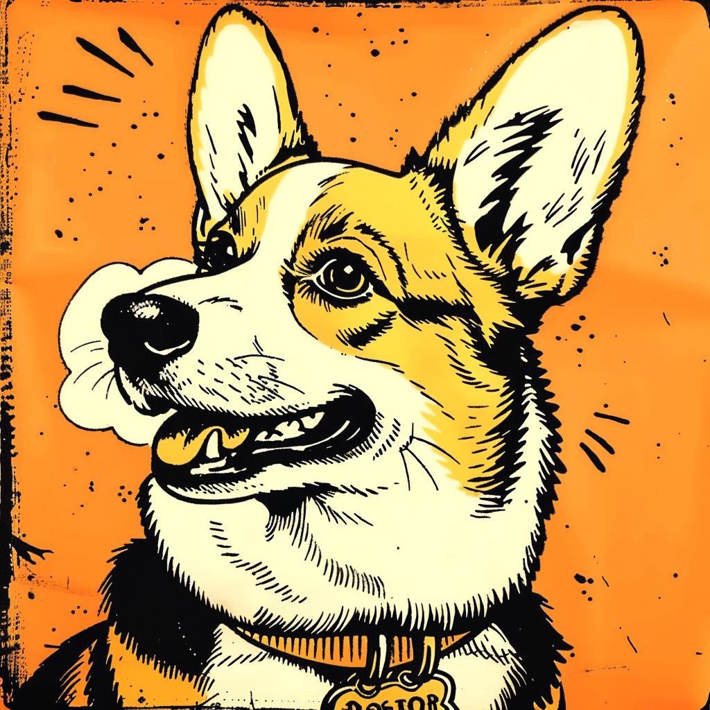 dog  corgi  poster  orange  black  hues  breeds  pet  design  typography 942381