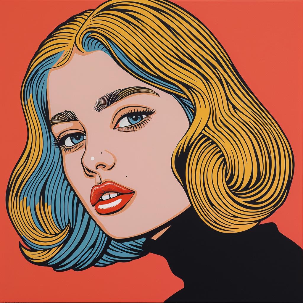 woman  blonde  painting  blue  portrait  stylized  artwork  female  expression  colorful 1024205