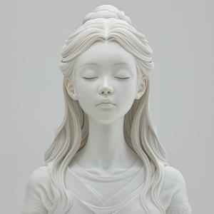 white  statue  woman  longhair  symmetrical  portrait  clean  background  positive  art 1078737