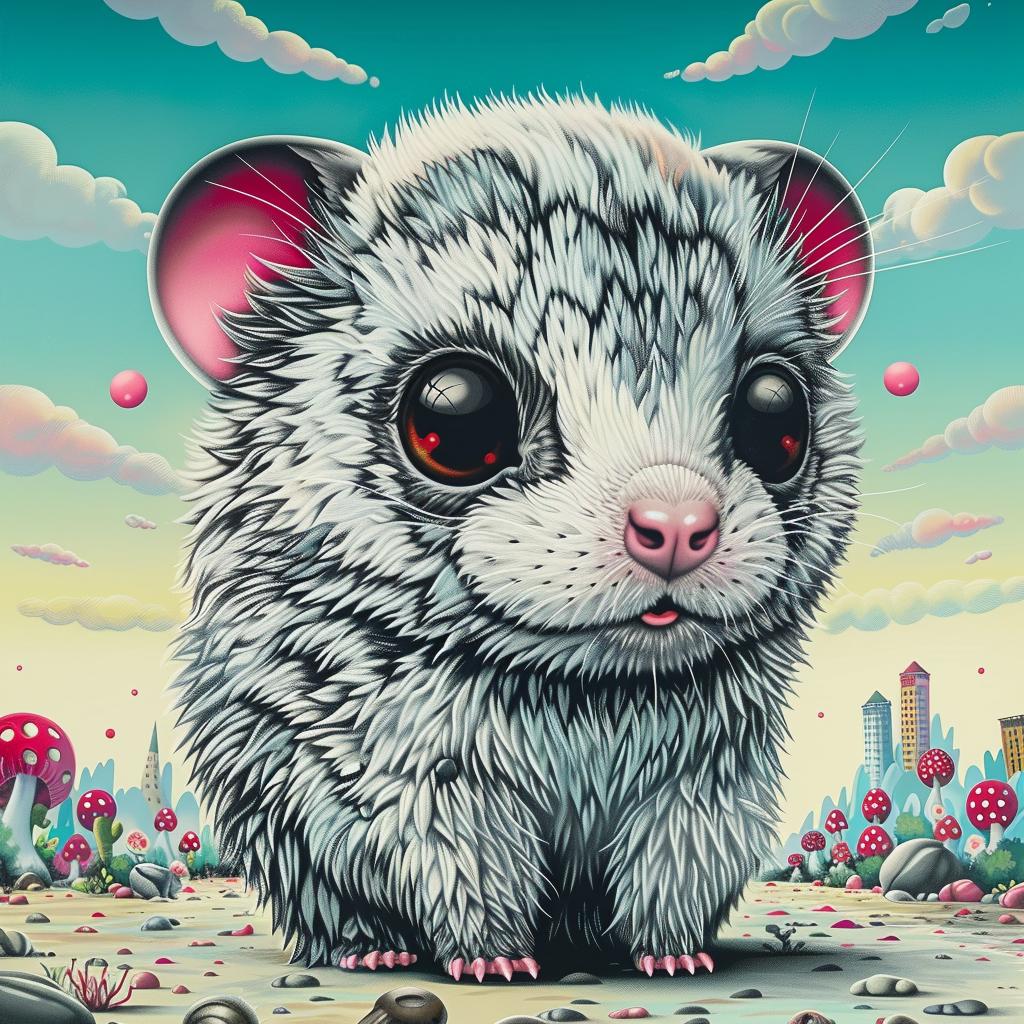 opossum  kawaii  cute  character  illustration  white  background  playful  funny  adorable 1033208
