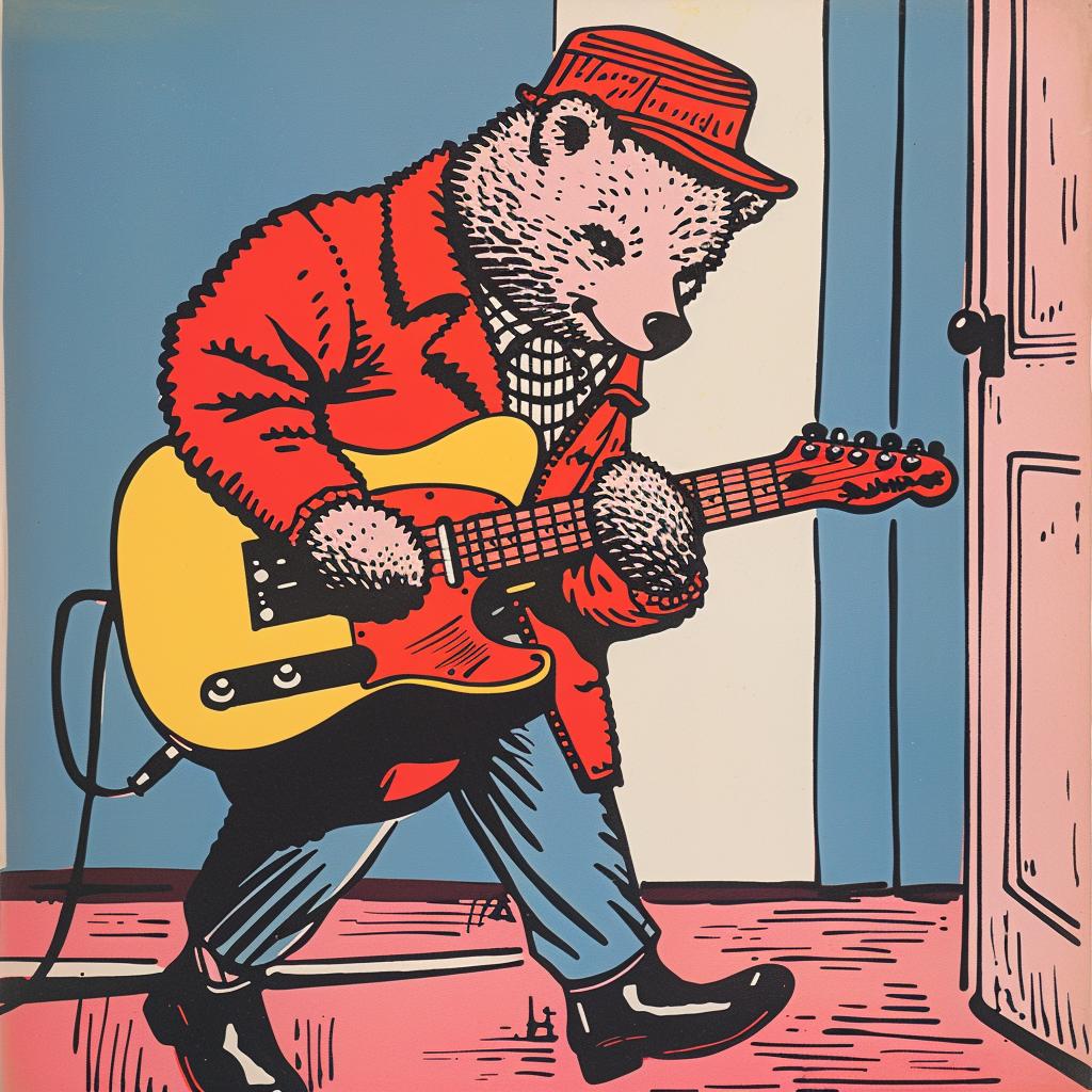 bear  guitar  rockstar  cartoon  Norman  play  music  humor  clothing  art 921879