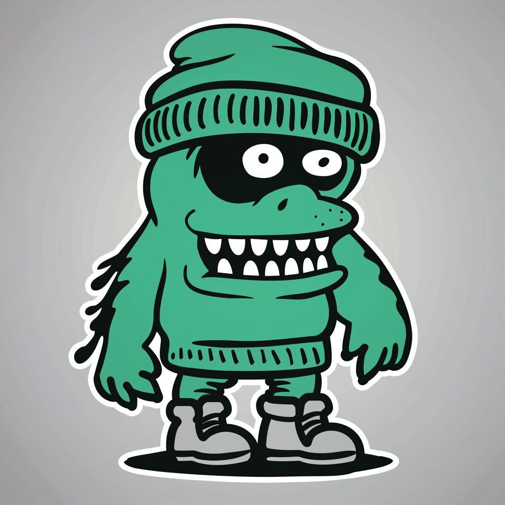 monster  cartoon  aggressive  streetwise  simple  culture  cap  sneakers  humor  urban 956034