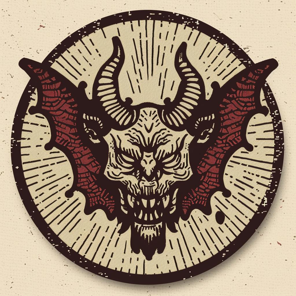 provocative  badge  design  Todd  White  demon  circle  vampire  introspective  occult 932316