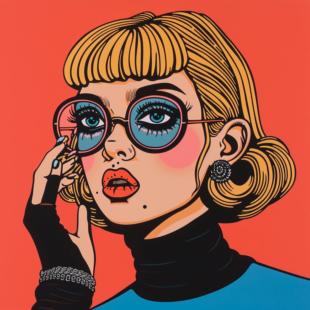 surreal  woman  four-eyes  pop-art  illustration  gorgeous  glasses  stylized  artwork  unique 1025182