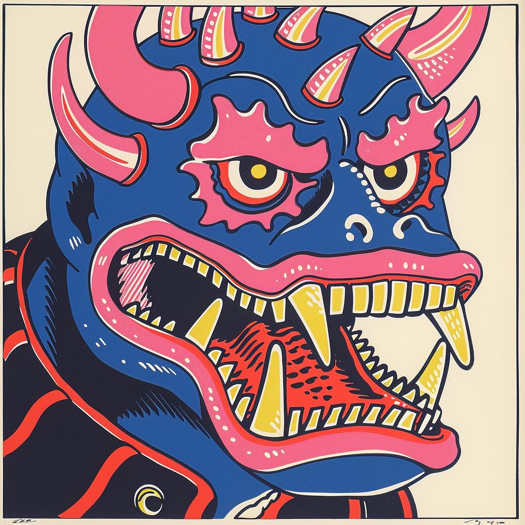 surreal  album  cover  hyper-realistic  screenprinting  chromoluminosity  axonometric  Nychos  minimal  monster 961660