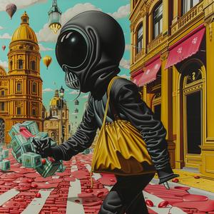 alien  Slipknot  mask  walking  street  man  gas  mask  painting  urban 1037927